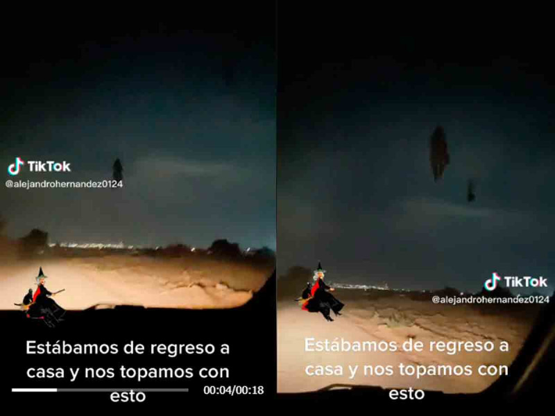 Automovilista capta extraña figura volando en la carretera