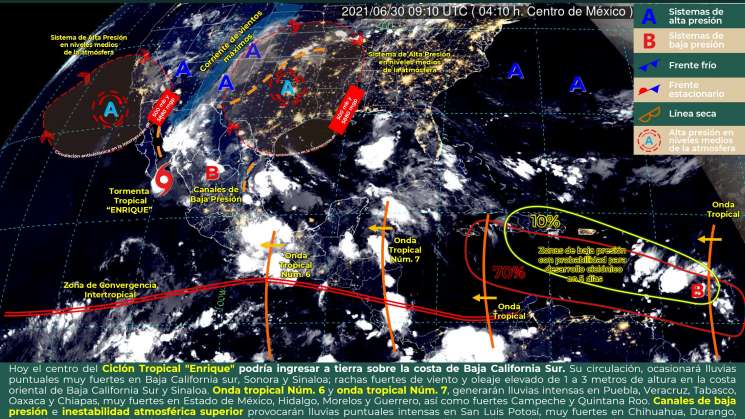 Onda tropical 7 provocará lluvias intensas en Oaxaca