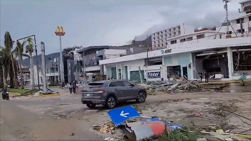 Acapulco: Realizan actos vandálicos y saqueos en tiendas tras paso de “Otis”